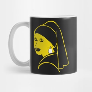 Minimalist Girl with a Pearl Earring Mug